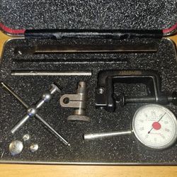 Starrett 196A5Z Universal Back Plunger Dial Indicator with attachments and case