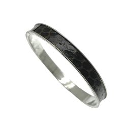 Python Snakeskin Bangle Bracelet, Stainless Steel, Brown Leather, Stackable, 80s Style Jewelry, Retro Vintage Jewelry Gift for Woman or Teen