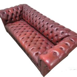 Chesterfield Tufted Sofa Oxblood Leather