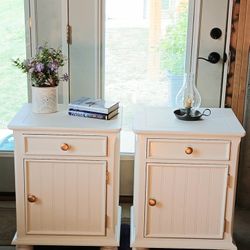 2 Solid Wood Freshly Painted Nightstands