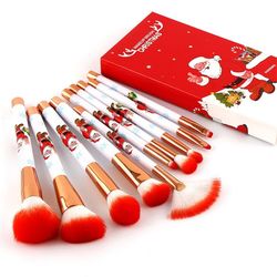 10pcs santa makeup brush set with box