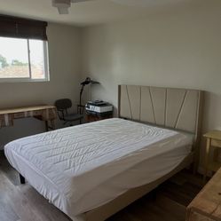 Tan Queen Bed Frame 