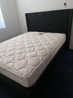 Queen size bed and mattress