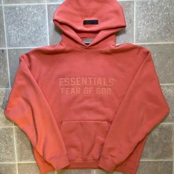 Coral Fear of God Hoodie Size Medium