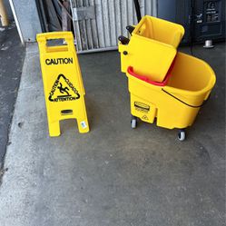Moo Bucket And Safety Sign 