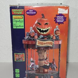 Lemax Spooky Town Eerie-Go-Round #84331 Carousel Carnival Ride Retired