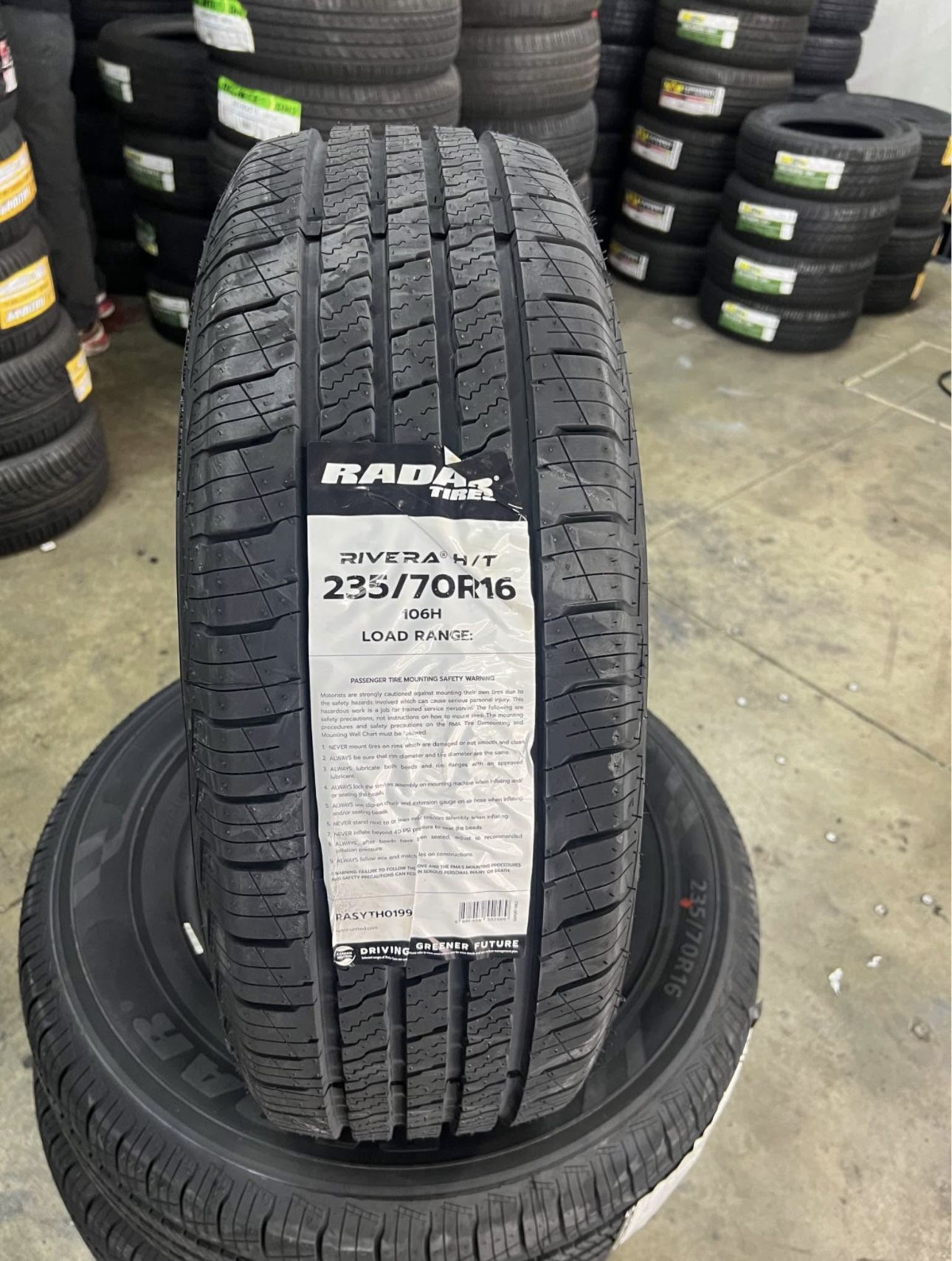 New Tires 235/70R16 Radar Rivera HT In Stock For Sale, Free Alignment Inspection WE FINANCE