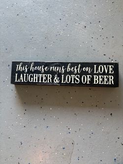 Wooden Beer Quote Home Decor Sign