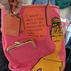 Coach Canvas Bag With Leather 