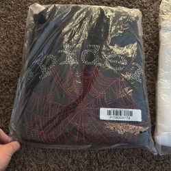 Black Rhinestone Sp5der Hoodie