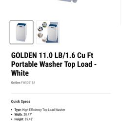 GOLDEN Portable Washer Top Load - White 