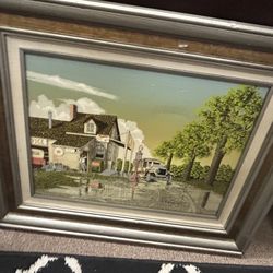Original Oil Canvas Painting Framed 