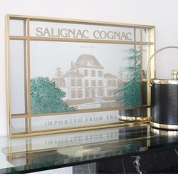 Vintage Salignac Cognac Mirrored Art Bar Sign
