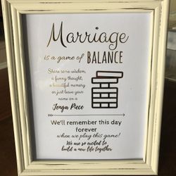 Wedding jenga “guest book” sign