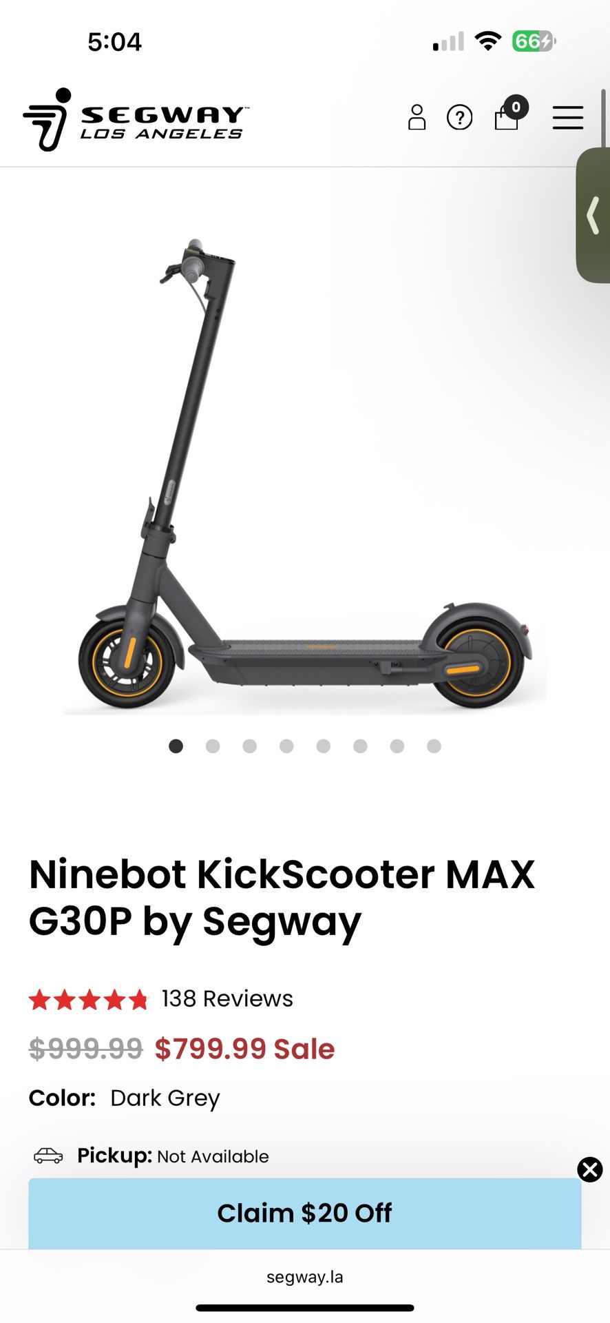 Ninebot KickScooter MAX G30P by Segway