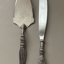 Silver Plated Cake Cutter Set