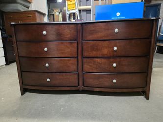 Modern Dark Cherry 8 Drawer Dresser