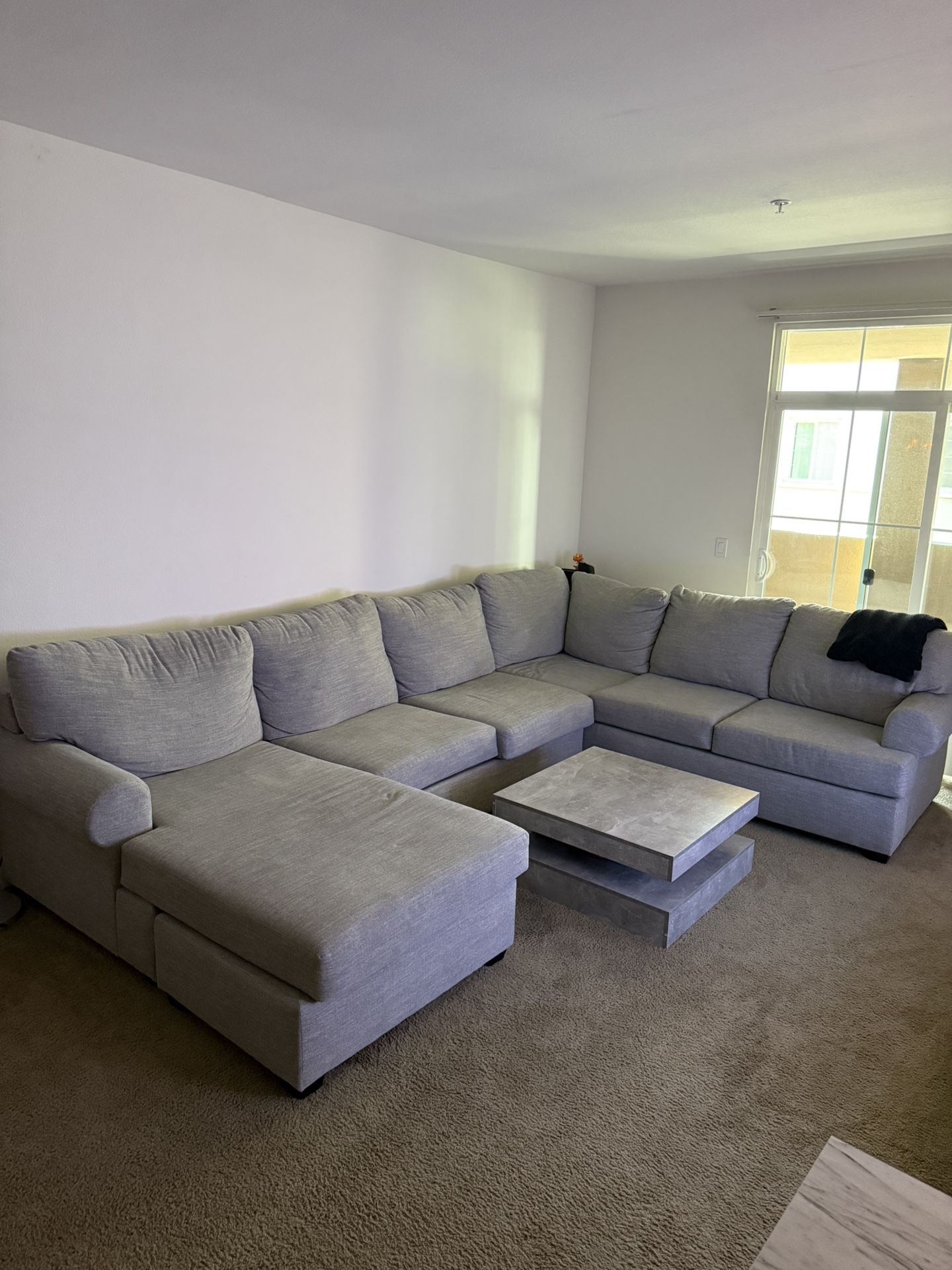 Hampstead Dove Grey Fabric 140" 2 Piece U-Shaped Sectional With Left Arm Facing Sofa Chaise