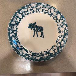 Four Moose Salad Plates 