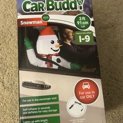 Inflatable Snowman Car Buddy: Christmas Holiday Passenger Decoration