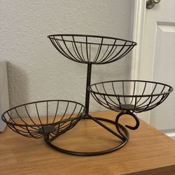 3-Tier Bronze Fruit Basket 