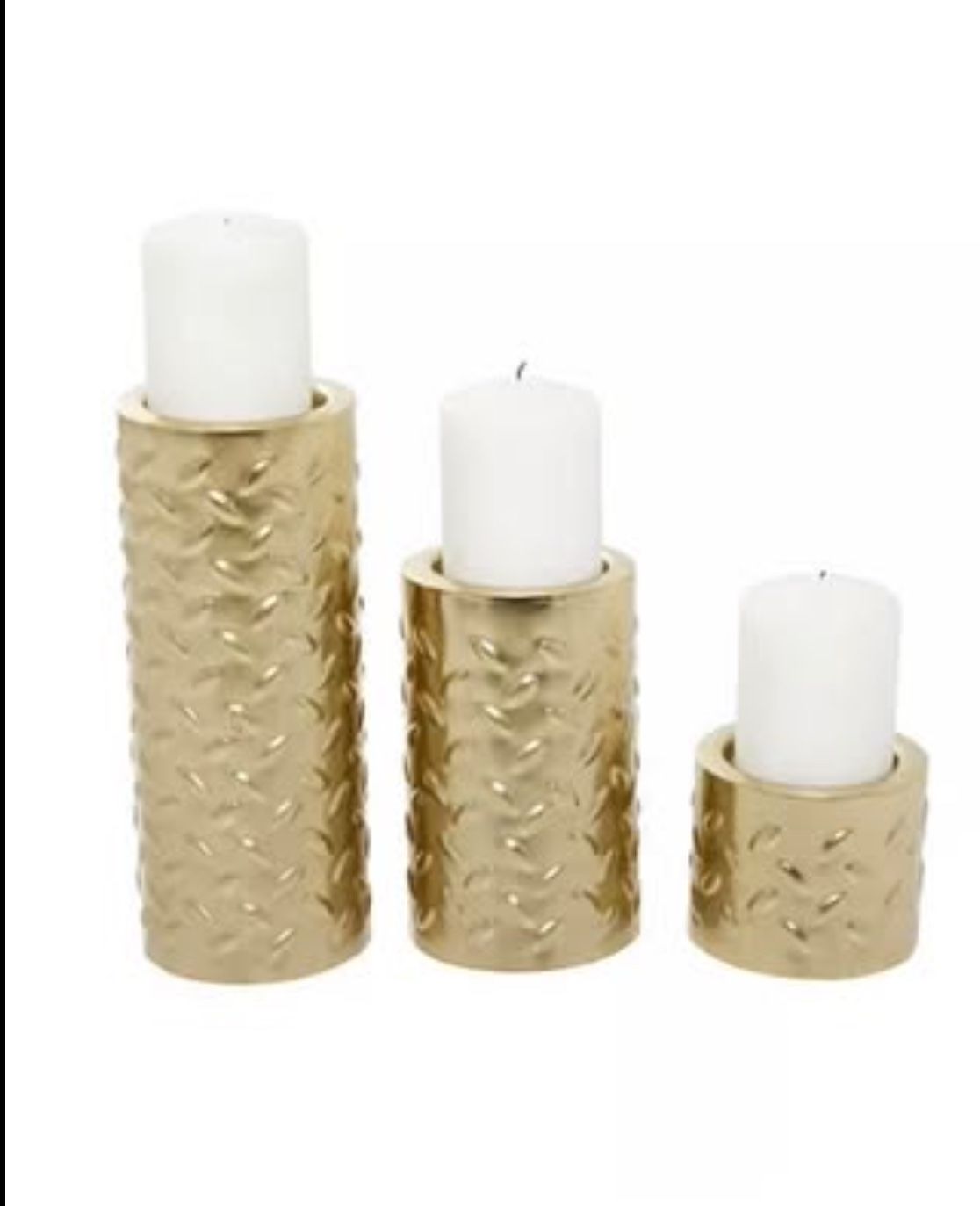 Contemporary Goldtone Candle Holder, Set of 3
