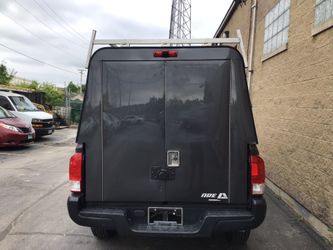 ARE Commercial Utility Truck Cap with Rear Barn Doors + Ladder Rack - Aluminum Diamond Plate