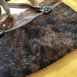 ,Fur  and  Leather  Hand bag 