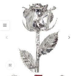 Lustrous Silver Rose Decor by Living Gold Com.