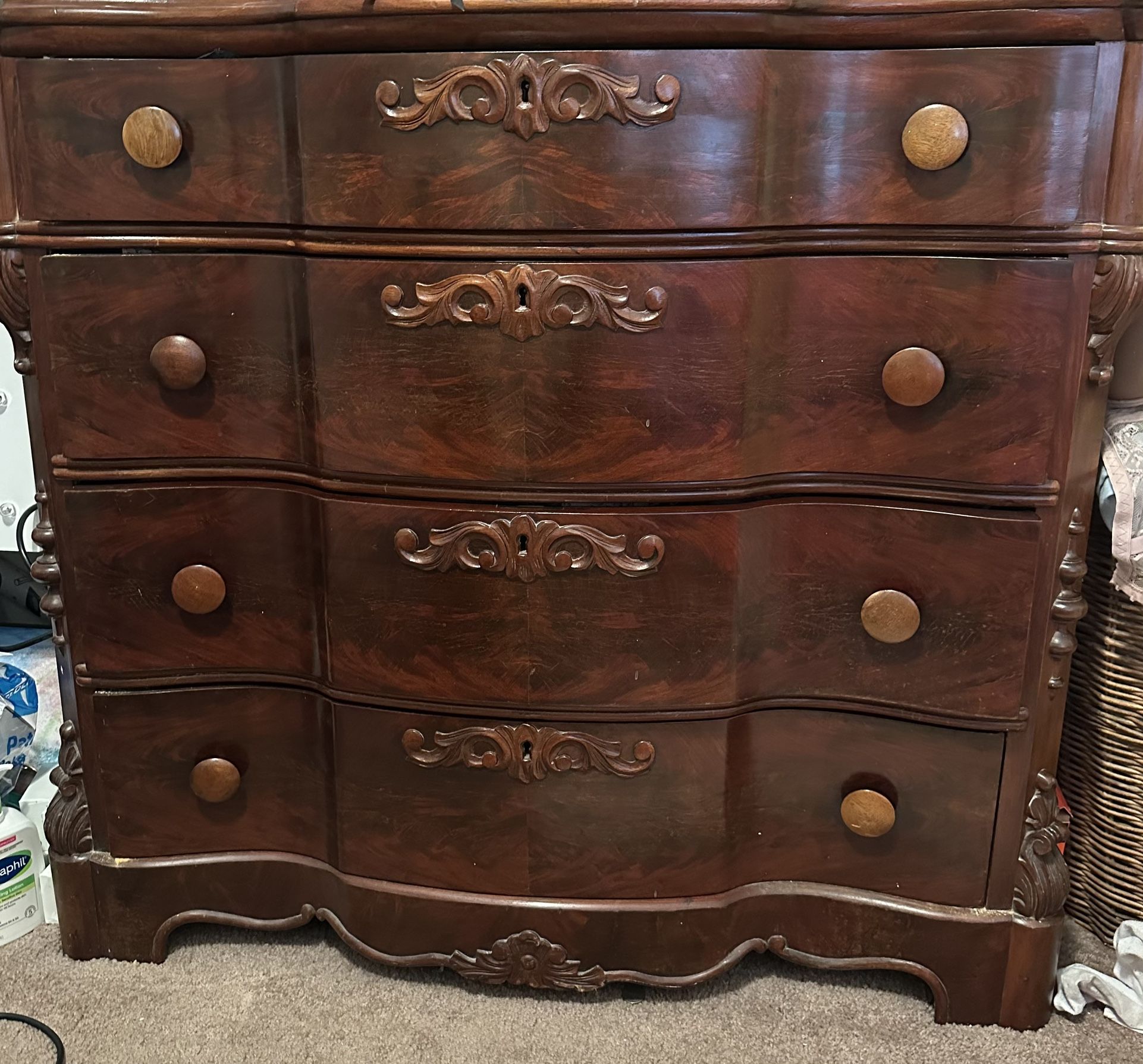 Antique Brown Dresser Located In Napa