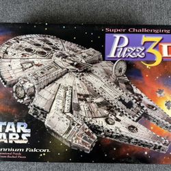 VINTAGE 1995 STAR WARS MILLENNIUM FALCON HUGE 3D PUZZLE COMPLETE NEW IN BOX 