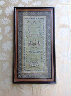 Strolling in the Garden Silk Embroidered picture