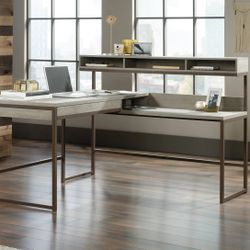 Sauder® Manhattan Gate 61"W L-Shape Computer Desk With Wireless Charger, Mystic Oak