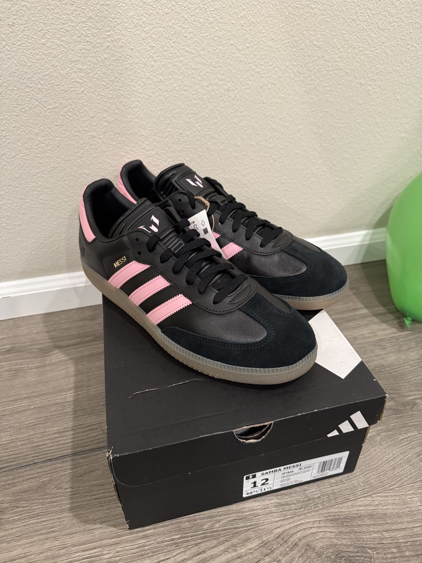 Adidas Black and Pink Samba Messi Shoes Men’s Size 12