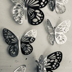 6 3D Wall Butterflies