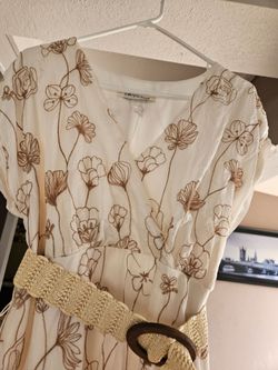 Taylor Floral Embroidered Cream Dress