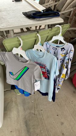 Three Little Boys Pj’s And Shirt Sets. Two Size 3 And One Size 4. All New With Tags.