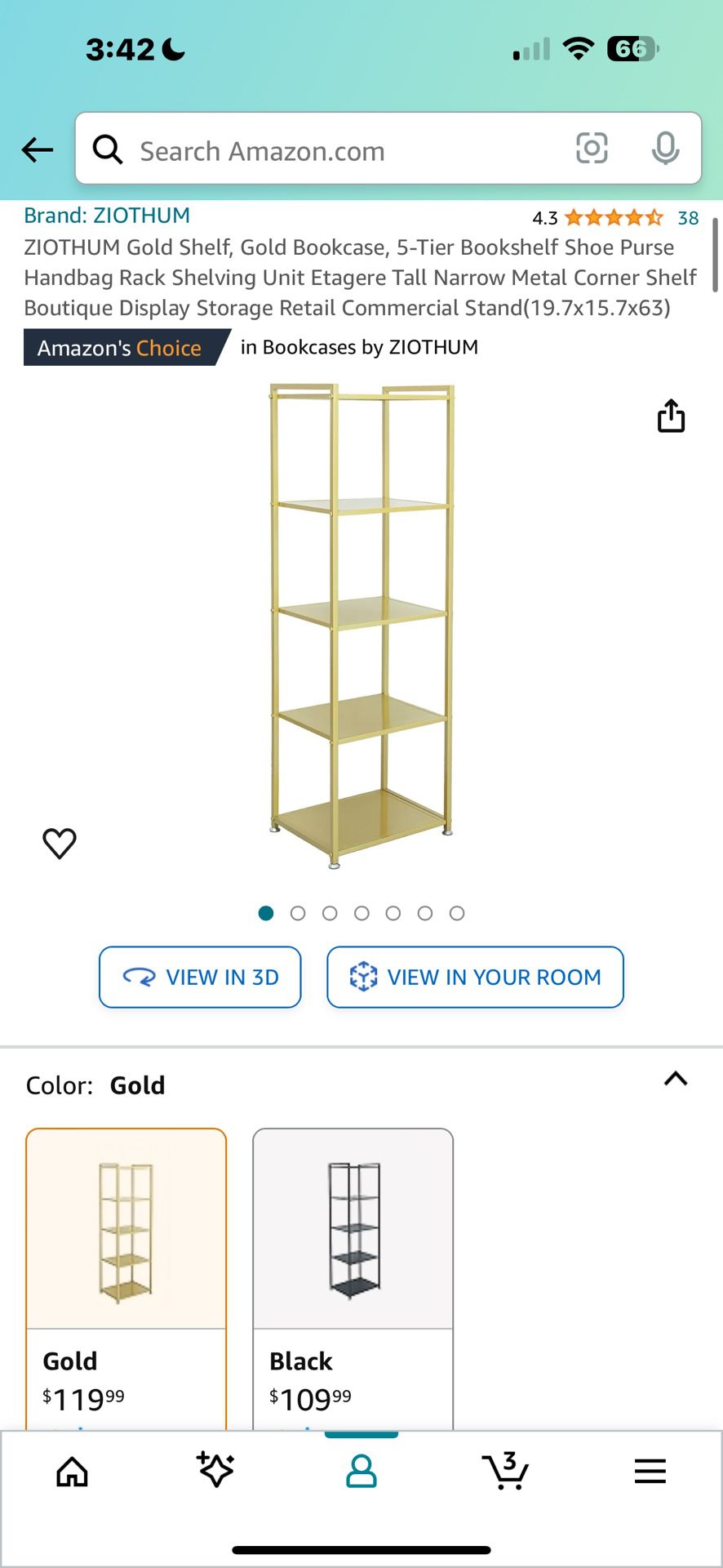 Gold Metal Shelves 