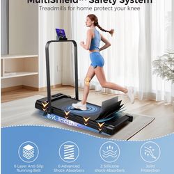 Walking Pad with Incline, 2.5HP Walking Pad Treadmill, 3 in 1 Portable Under Desk Treadmills for Home Small Space, Foldable Folding Home Treadmill wit