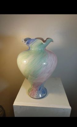 Beautiful pastel handblow glass vase