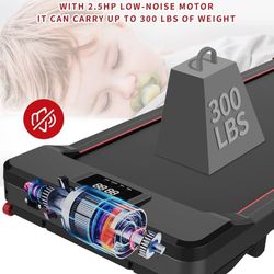 Under Desk Treadmill, Walking Pad Treadmill 300 lb Capacity, Desk Treadmill Exercise Machine with Remote Control and LED Display, Electric S