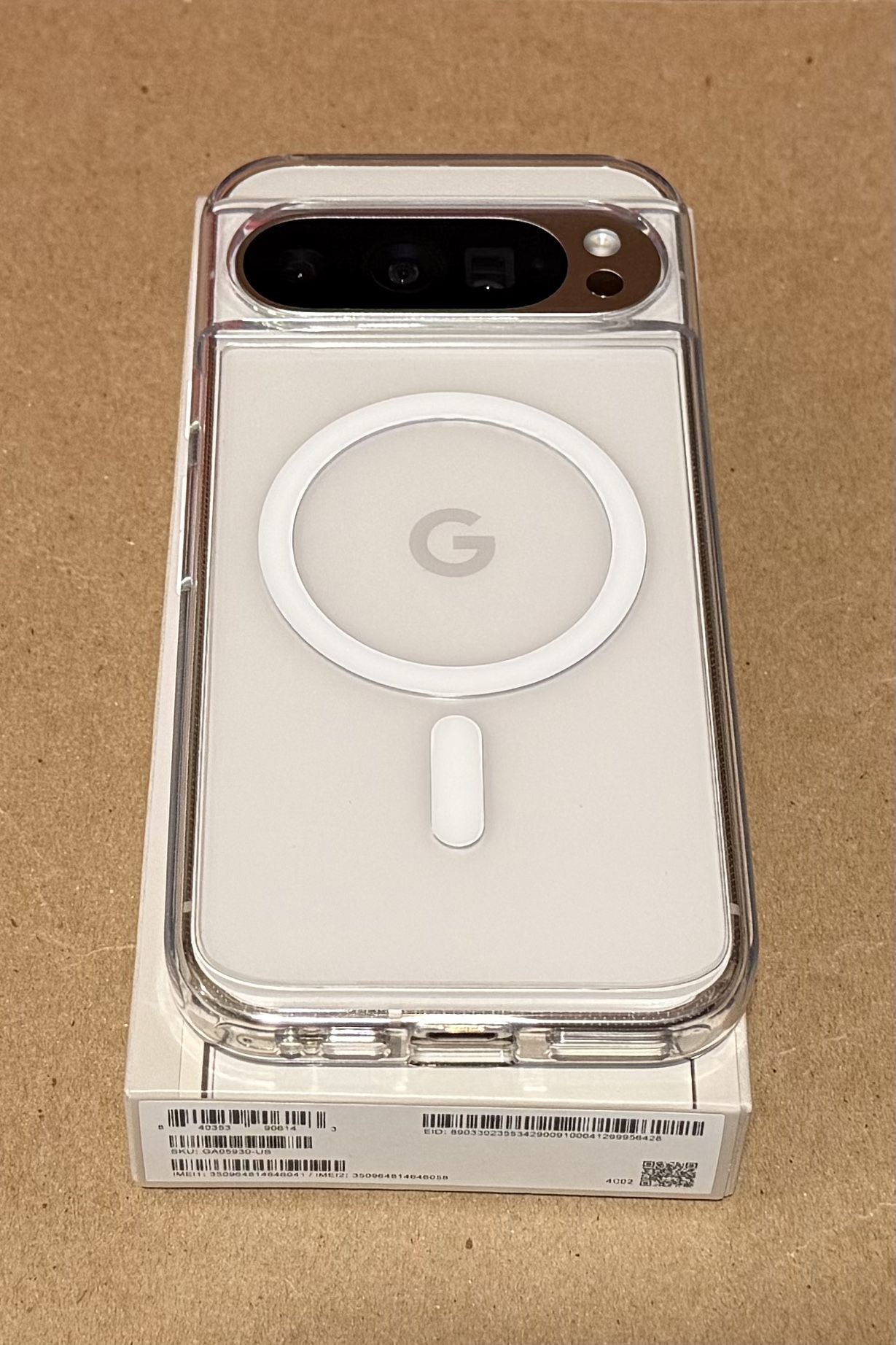 Google Pixel 9 Pro Porcelain White With Screen Protector And Case New Charge Cable