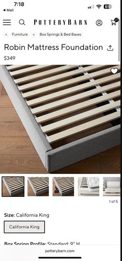 Pottery Barn Bed Foundation -CA King