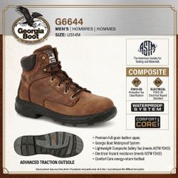 NEW Georgia Boot G6644 Men's Composite Toe Waterproof EH Work Boots - Size US 14M- New in Box