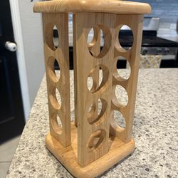 Wood lazy Susan rotating spice rack