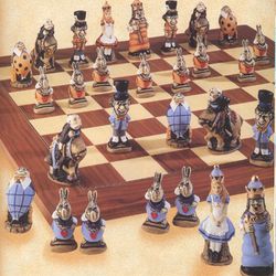 Alice in Wonderland Chess Set Like New