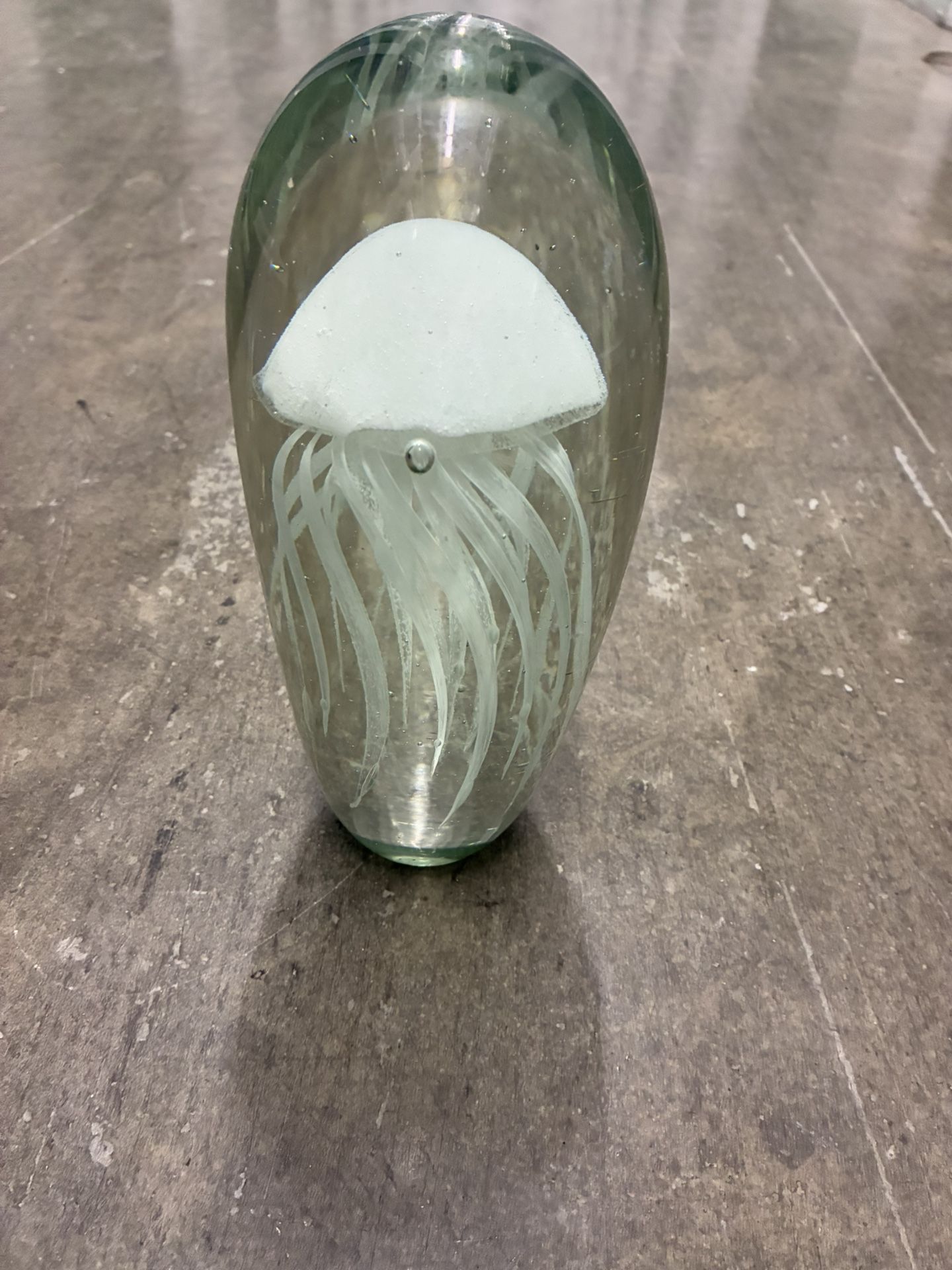 Blown Glass Jellyfish Paperweight 