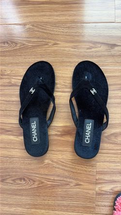 Chanel Black Suede Sandals