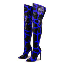Magneto Leather Thigh High Boots 