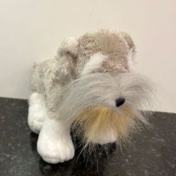 Ganz Webkinz Schnauzer 8&quot; Plush Toy Dog Gray White Beige No Code 